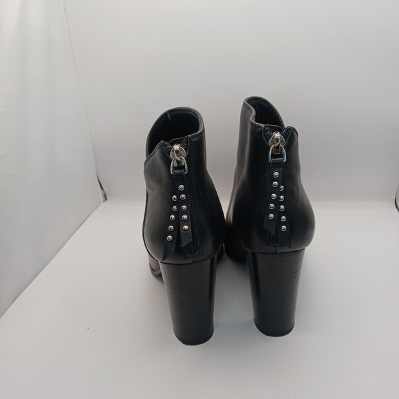 Paige Black Kenna Ankle Heel Booties Sz 7 Womens Leather Point Toe - Picture 5 of 12